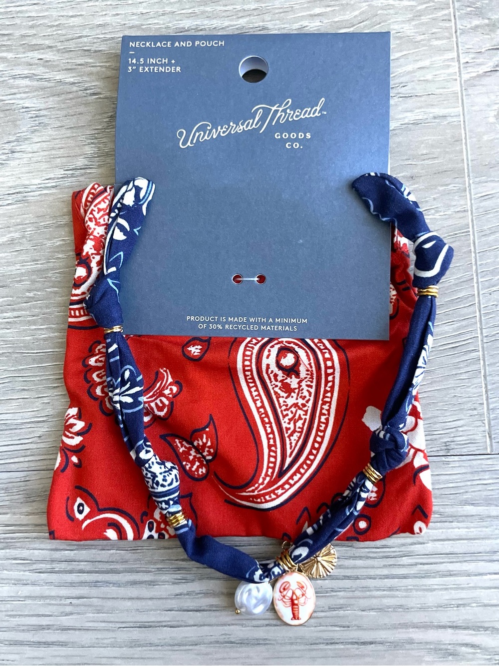 Buy now! Universal thread bandana charm necklace